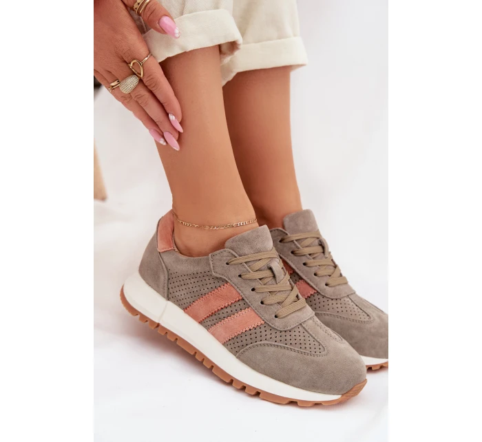 Dámské tenisky z přírodního semiše tmavě zelené model 22013959 - EVENTO Dámské tenisky z přírodního semiše tmavě zelené model 22013959 - EVENTO