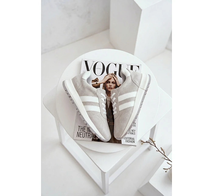 Dámské tenisky z pravé semišové šedé model 22069511 - EVENTO Dámské tenisky z pravé semišové šedé model 22069511 - EVENTO