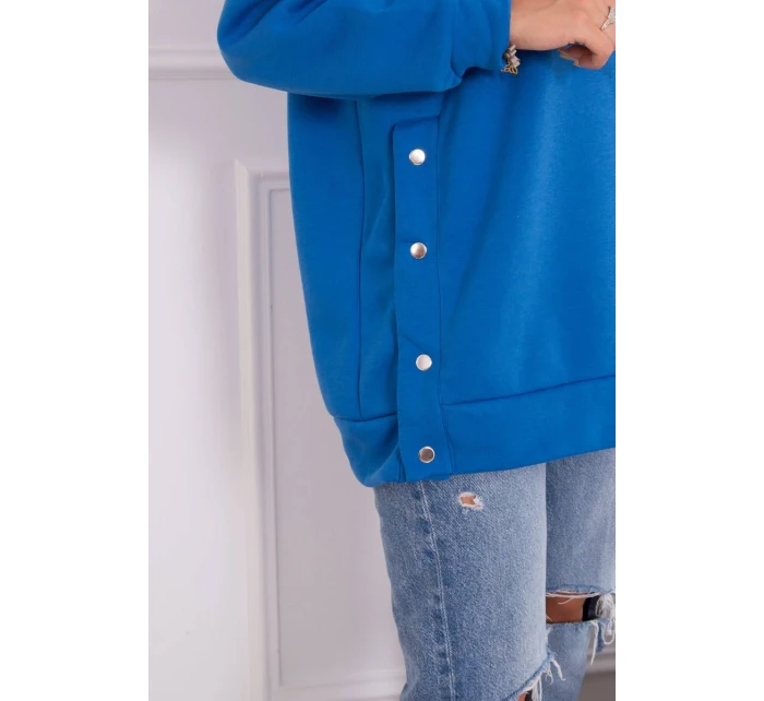 Zateplená mikina s chrpově modrými patentkami