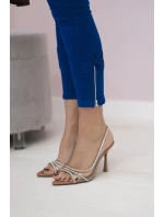 Barevné džínové kalhoty s chrpovou mašlí