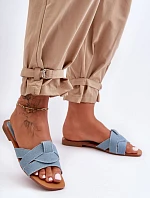 Dámské materiálové sandály světle modré Aversa