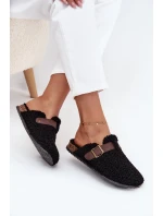 Dámské pantofle s beránčím kožíškem Černé Lorivine Dámské pantofle s beránčím kožíškem Černé Lorivine