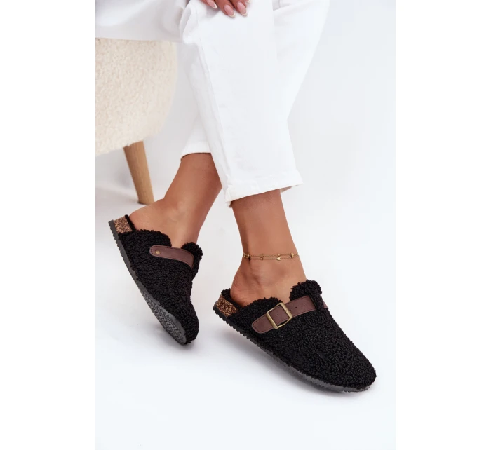 Dámské pantofle s beránčím kožíškem Černé Lorivine Dámské pantofle s beránčím kožíškem Černé Lorivine