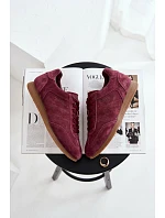 Tenisky z pravé semišové kůže Big Star TT274227 Bordó