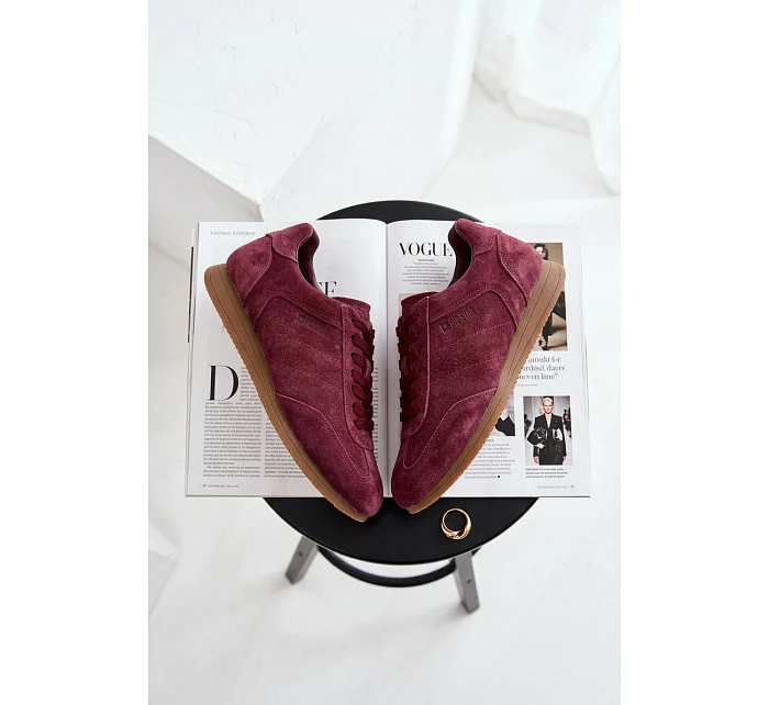 Tenisky z pravé semišové kůže Big Star TT274227 Bordó