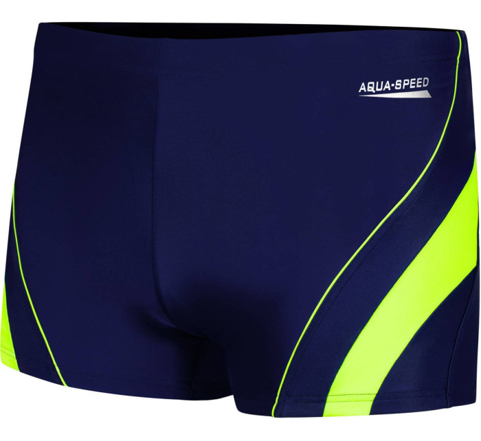 AQUA SPEED Plavecké šortky Dennis Navy Blue/Green Pattern 01