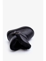 Dětské eko kožené sněhule s páskem, černá Orinor Dětské eko kožené sněhule s páskem, černá Orinor