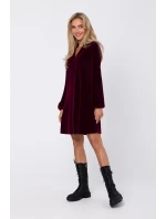 Dámské sametové šaty model 20823021 bordó - Moe