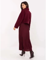 Saténová maxi sukně ve vínové bordó barvě (A2797)