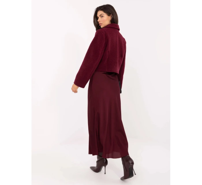 Saténová maxi sukně ve vínové bordó barvě (A2797)