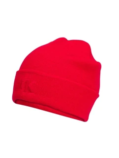 Calvin Klein CK Logo Beanie Červená zimní čepice - model 21933585