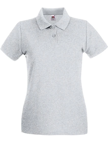 Fruit of the Loom Lady-Fit Premium Polo Dámské piqué polo 16.3030 heather grey Fruit of the Loom Lady-Fit Premium Polo Dámské piqué polo 16.3030 heather grey