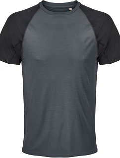 SOL'S Vortex Pánské raglánové sportovní tričko 25.4787 black/charcoal grey