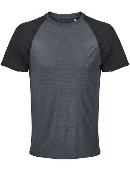 SOL'S Vortex Pánské raglánové sportovní tričko 25.4787 black/charcoal grey SOL'S Vortex Pánské raglánové sportovní tričko 25.4787 black/charcoal grey