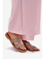 Zazoo 40326 Dámské sandály s ozdobnými výřezy tmavě béžové Zazoo 40326 Dámské sandály s ozdobnými výřezy tmavě béžové