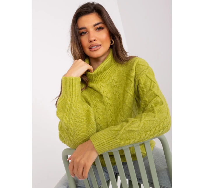 Sweter AT SW  oliwkowy model 20218519 - FPrice