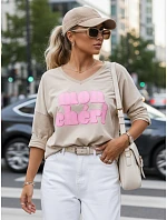 Dámská bavlněná halenka CHERINO hnědá FashionStreet RY2830 Dámská bavlněná halenka CHERINO hnědá FashionStreet RY2830