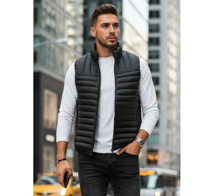 Pánská prošívaná vesta černá model 21991586 - Dstreet