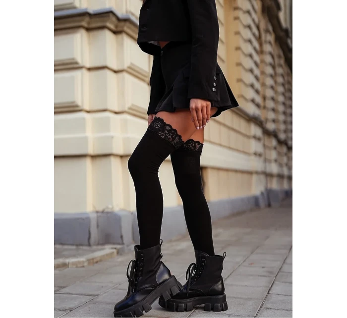 Ponožky Milena 1085 s širokou krajkou 37-41 Ponožky Milena 1085 s širokou krajkou 37-41