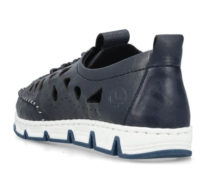 Rieker W RKR652 námořnicky modrá kožená polobotka s prolamovanou podrážkou Rieker W RKR652 námořnicky modrá kožená polobotka s prolamovanou podrážkou