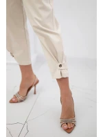 Kalhoty Summer Punto se zapínáním na nohavice béžový