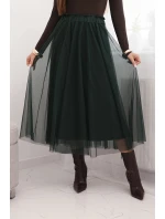 Sukně midi tylová dámská s podšívkou viskóza zelená Sukně midi tylová dámská s podšívkou viskóza zelená