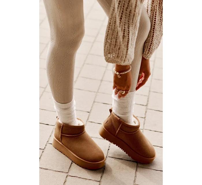 Dámské Velurové Sněhule Na Platformě Camel model 21670462 - Boto Dámské Velurové Sněhule Na Platformě Camel model 21670462 - Boto