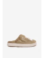 Kožešinové pantofle s medvídkem zelené model 21772566 - Boto Kožešinové pantofle s medvídkem zelené model 21772566 - Boto