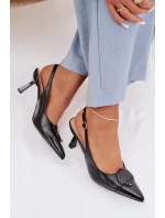 Dámské sandály na podpatku s ozdobným detailem Černé model 22027906 - Boto Dámské sandály na podpatku s ozdobným detailem Černé model 22027906 - Boto