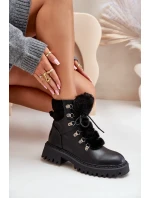 Zateplené Kotníkové Boty na Zip z Eko Kůže Černé Willatta