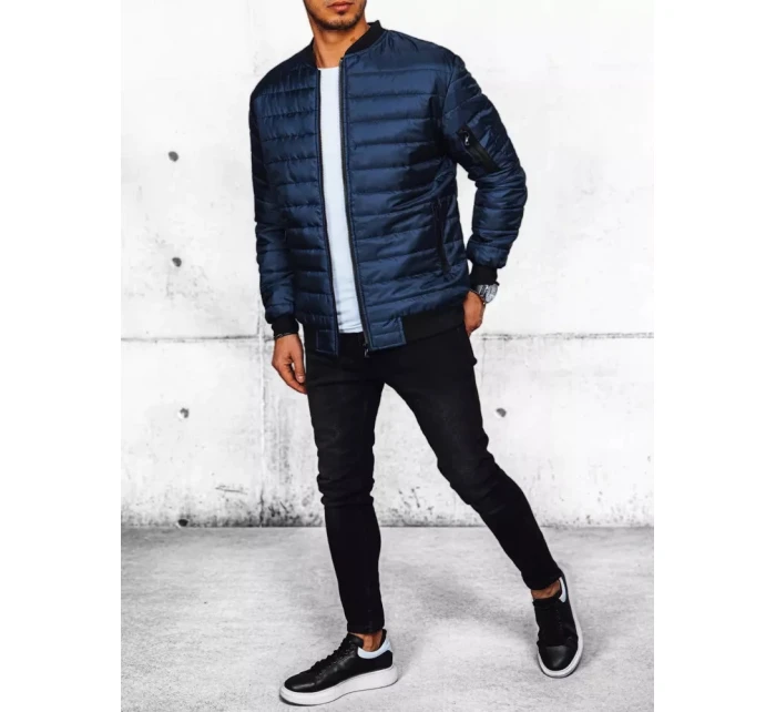 Pánská prošívaná bunda bomber navy blue FashionStreet TX4416