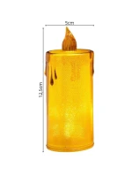 DEKORATIVNÍ SVÍČKA 8 CM JANTAROVÁ TEPLÁ BÍLÁ 1 LED