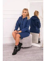 Šaty s kapucí a bočním rozparkem z džínoviny Šaty s kapucí a bočním rozparkem z džínoviny