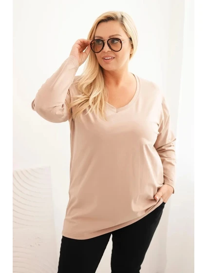 Dámská blůza Plus Size s V výstřihem a dlouhým rukávem fango Dámská blůza Plus Size s V výstřihem a dlouhým rukávem fango