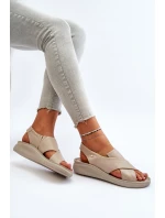 kožené sandály na klínu Černé model 21650272 - Zazoo