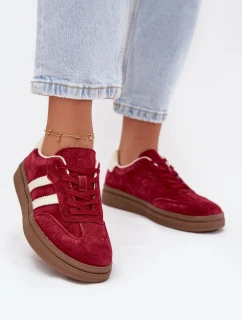 Dámské semišové tenisky na platformě bordové Sylviona