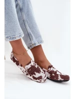 Loafersy Mokasyny Dámské Ploché V Látách Hnědo-Bílé Soreline Loafersy Mokasyny Dámské Ploché V Látách Hnědo-Bílé Soreline