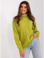 Sweter AT SW  oliwkowy model 20218519 - FPrice