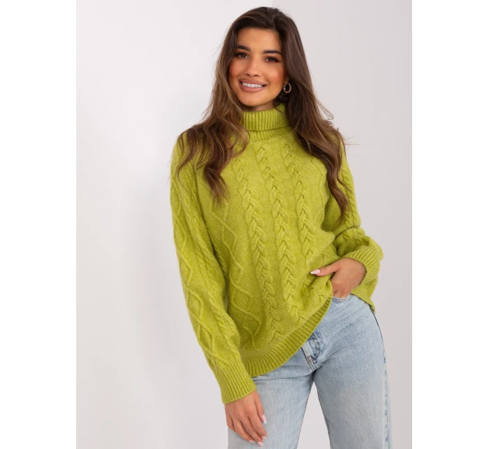 Sweter AT SW  oliwkowy model 20218519 - FPrice