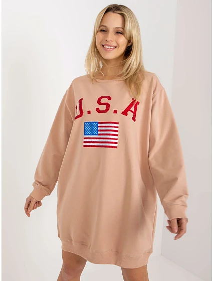 Bluza VI BL model 19755088 ciemny bezowy - FPrice Bluza VI BL model 19755088 ciemny bezowy - FPrice