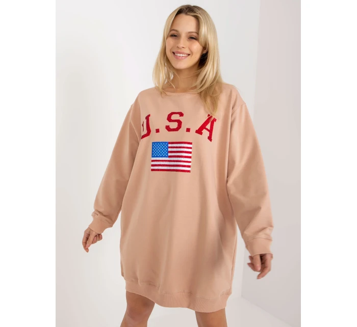 Bluza VI BL model 19755088 ciemny bezowy - FPrice Bluza VI BL model 19755088 ciemny bezowy - FPrice