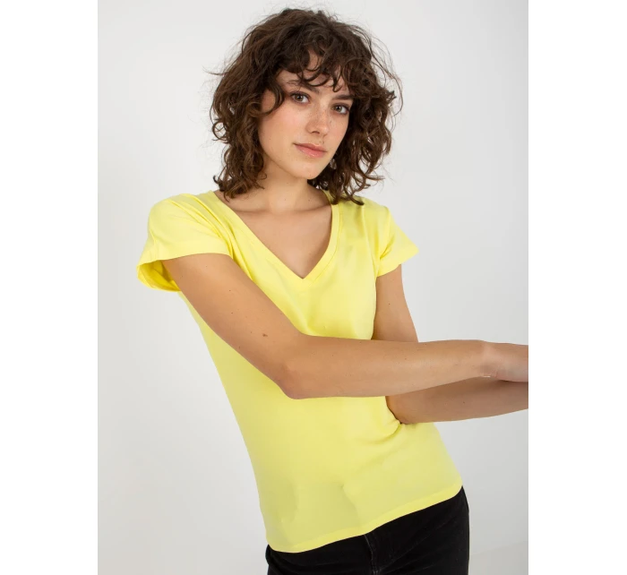 Tričko VI TS model 17967098 světle žlutá - FPrice Tričko VI TS model 17967098 světle žlutá - FPrice