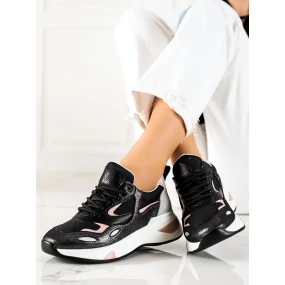 Trendy černé dámské  tenisky bez podpatku