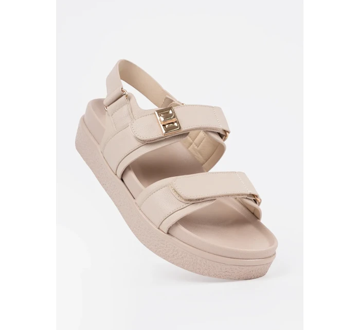 Designové  sandály dámské hnědé platforma