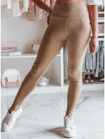 Dámské žebrované legíny camel Dstreet model 21970576 - FashionStreet Dámské žebrované legíny camel Dstreet model 21970576 - FashionStreet