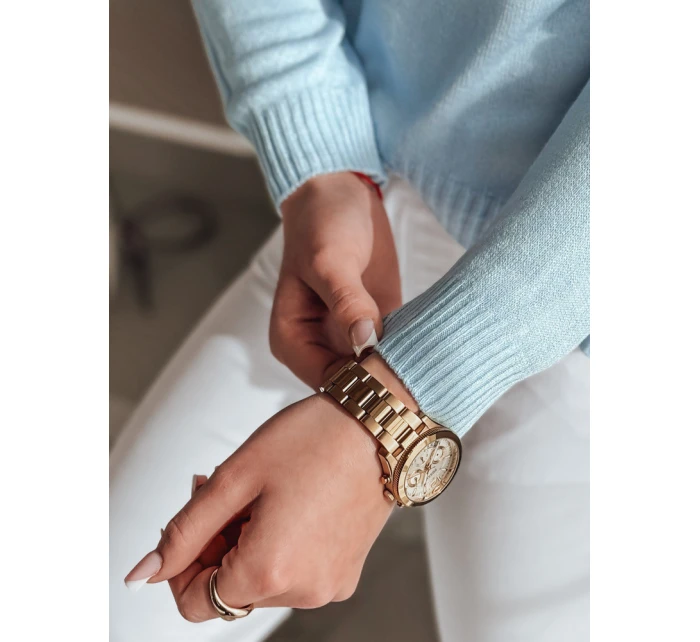 Dámský oversize hladký svetr SENZIA modrý FashionStreet MY2448