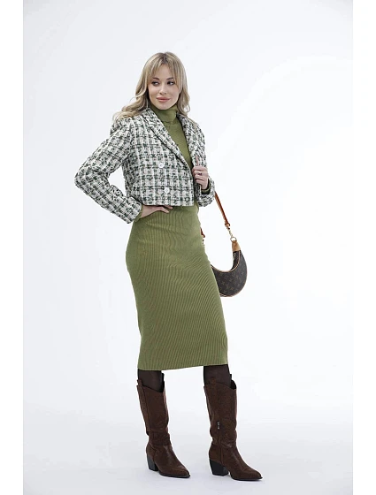 Krátké zelené sako model 18369404 - Ann Gissy Krátké zelené sako model 18369404 - Ann Gissy