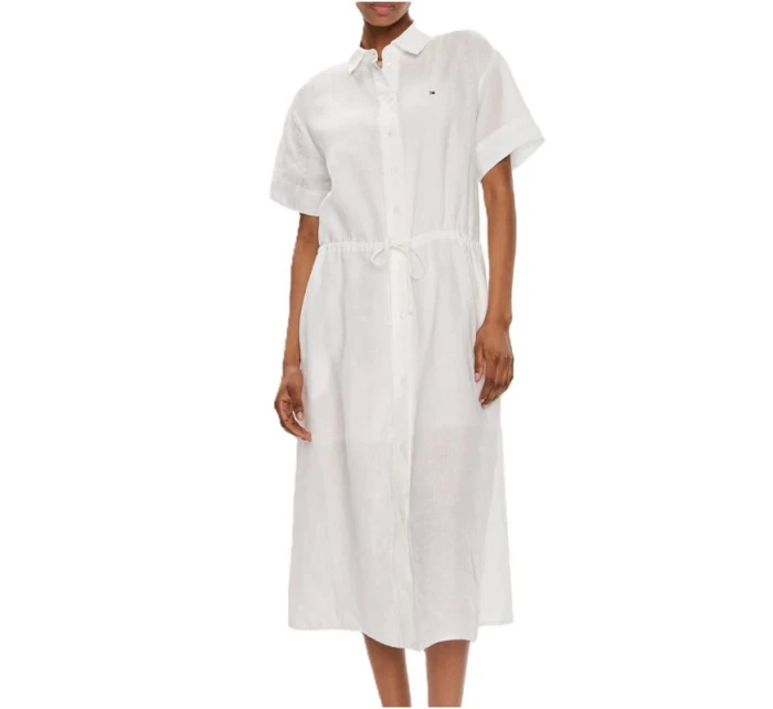 PLÁTĚNÉ MIDI ŠATY TOMMY HILFIGER