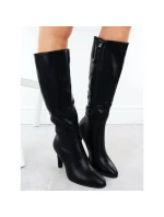 Dámské černé kozačky na podpatku model 21905463 - JEZZI