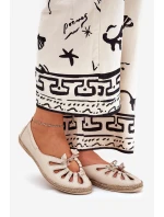 Ploché baleríny z přírodní kůže model 21686523 béžové - Zazoo